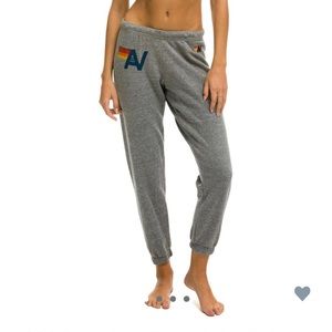 Aviator Nation Logo sweatpants in Heather Grey size M